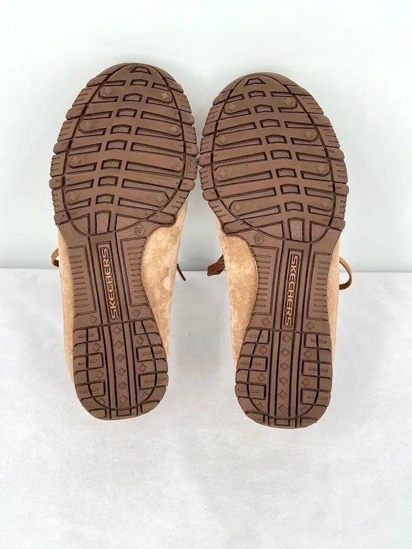 Skechers Relaxed Fit Suede Leather Oxford Sneakers Tan DSCH 44703 Women Size 6 - Image 10