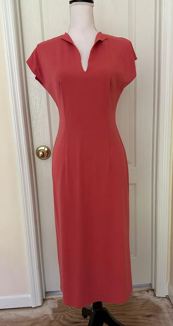 Handmade New Woman’s 100% Viscose Orange Long Dress, Sz S/M - Image 10