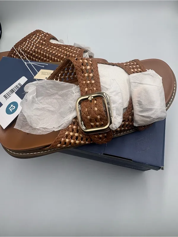 Universal Thread Women’s Size 12 Brown Woven Buckle Slide Sandals Comfort Footbe - Image 4