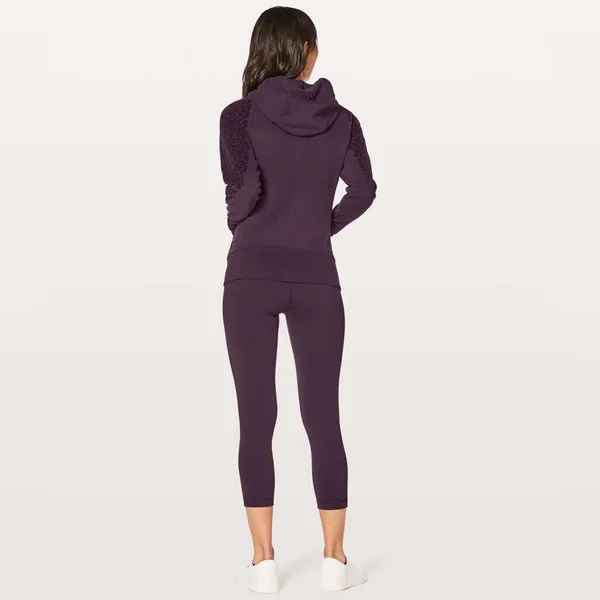 Lululemon Scuba Hoodie Floral‎ Flock Plum Zip Up Jacket Women’s Size 8 - Image 2