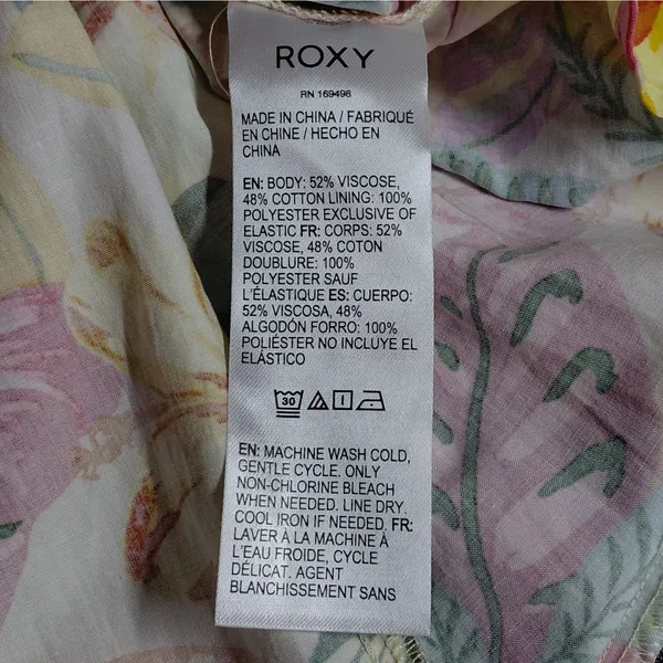 Roxy Womens Floral Dress Size Medium Tropical Vacation Resort Beach Boho Coastal - Image 16