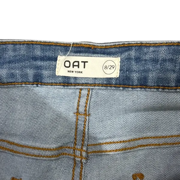 OAT New York‎ High Rise Wide Leg Cropped Jeans Frayed Hem - Image 3
