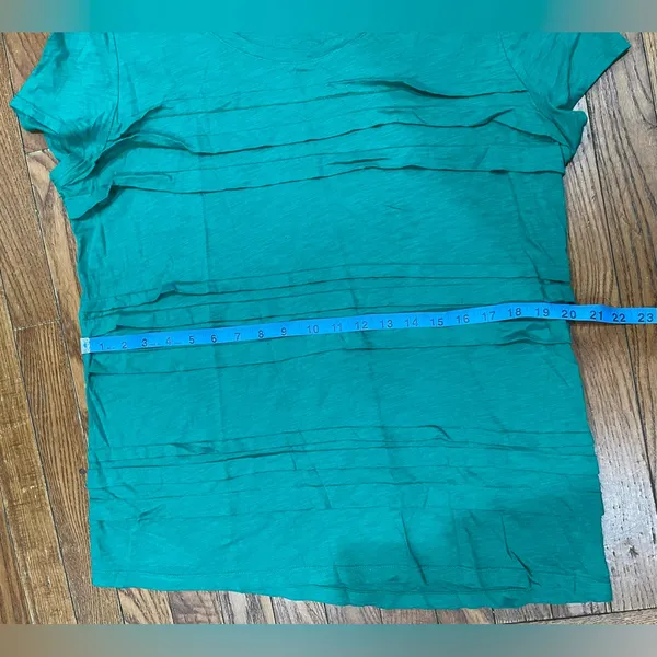 LOFT Women's Turquoise Ruffle Tee - Image 8