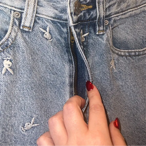 Playboy x PacSun Embroidered Straight Leg‎ Jeans Size 23 High Rise - Image 10