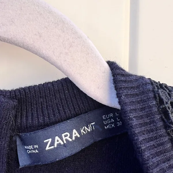 Zara Knit Navy Blue Mini Dress Short Sleeves Large Casual Streetwear‎ - Image 7
