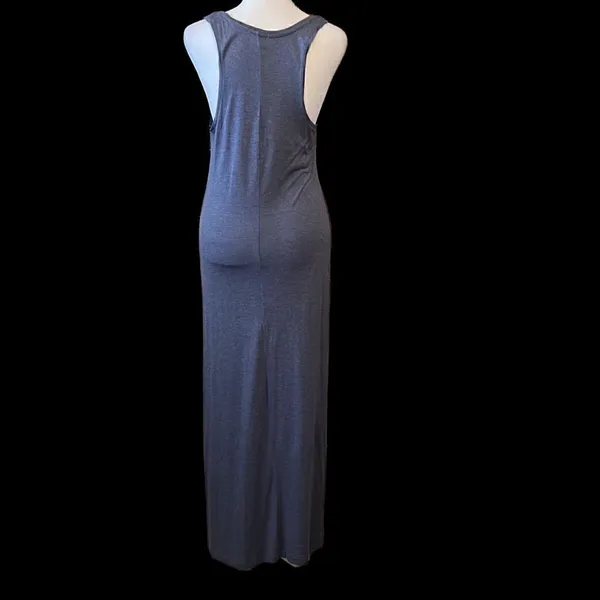 Blue size S sleeveless super soft T-shirt knit bodycon racer back maxi dress GUC - Image 4