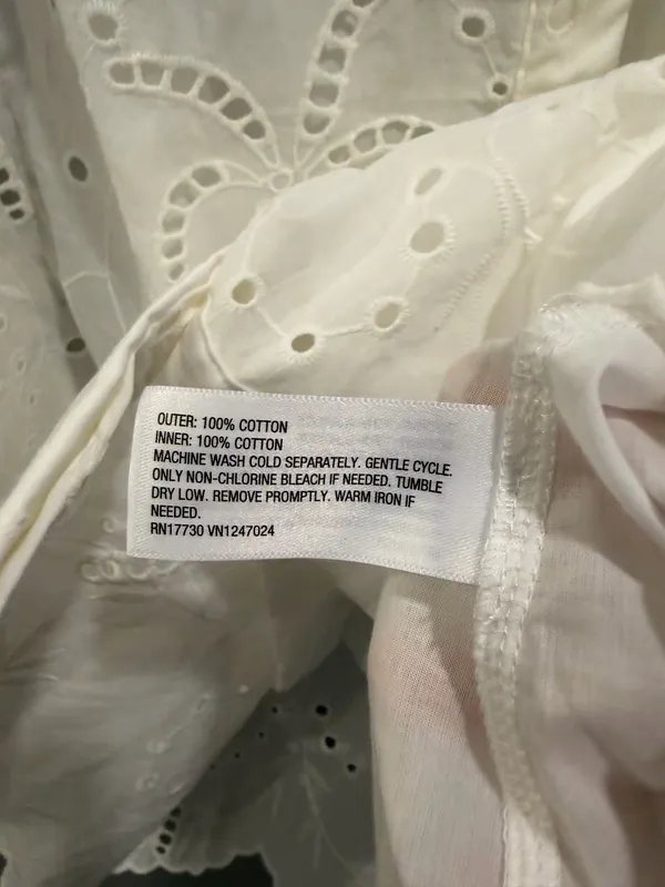 Roller Rabbit X Target Long Sleeve Eyelet Embroidered Collared Mini Shirtdress White - Image 9