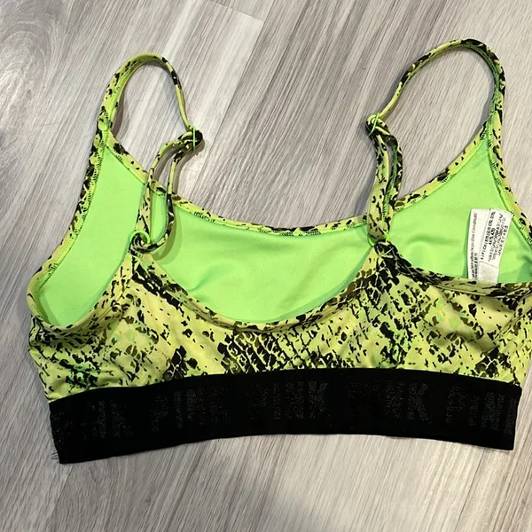 PINK - Victoria's Secret Yellow and‎ Black Sports Bra - Image 3
