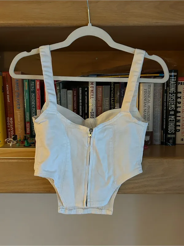 Zara White Structured Bustier One-Piece - Image 4