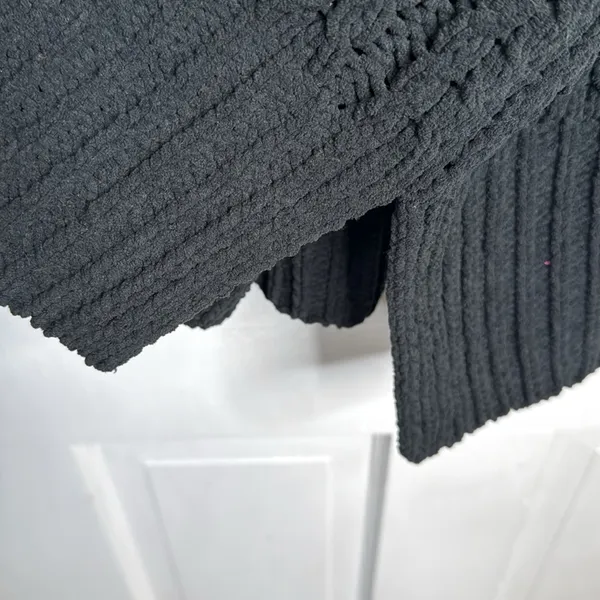 Aerie Cable Car Quarter Zip Sweater Chunky Knit Black W1674 Sz M - Image 9