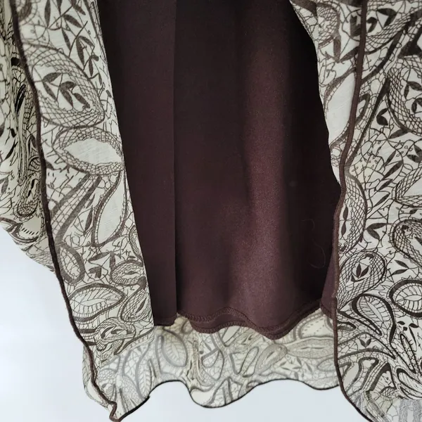 Connected Apparel Womens Dress 12 Brown Floral Sleeveless Drop Waist Midi Flowy‎ - Image 12