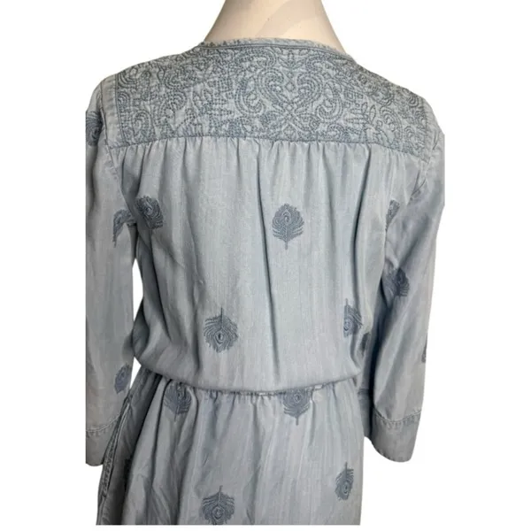 Anthropologie Holding Horses Chambray Embroidered Mini Dress XS - Image 5