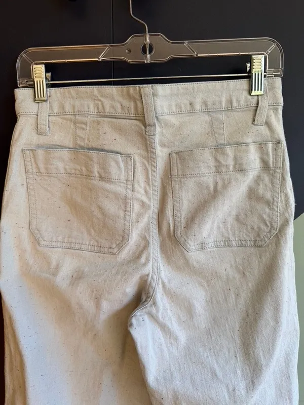 Madewell Emmett Cropped Wide Leg Pants, Light Blue Speckled Canvas, Sz 25, VGUC - Image 7