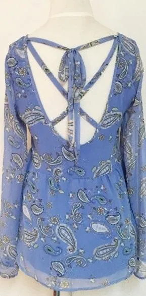 Honey Belle Flared Sleeves Paisley Strappy Too - Image 2