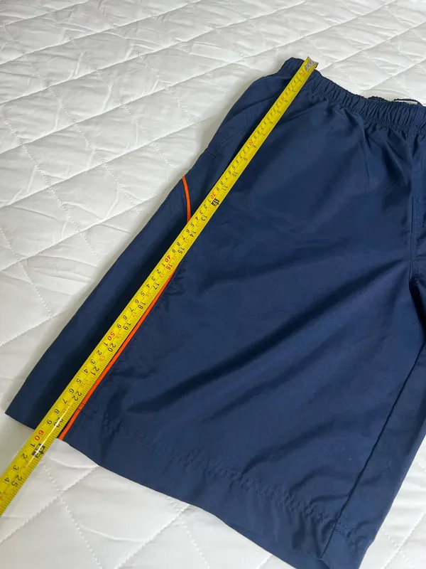 VTG Y2K Nike Mens Navy Blue Athletic Shorts Size L Gray Tag Orange Swoosh Retro - Image 5