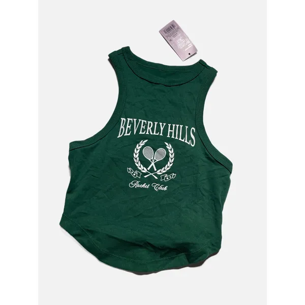 Wild Fable Tank Top Womens XXS‎ Green Beverly Hills Racket Club Tennis Preppy - Image 2