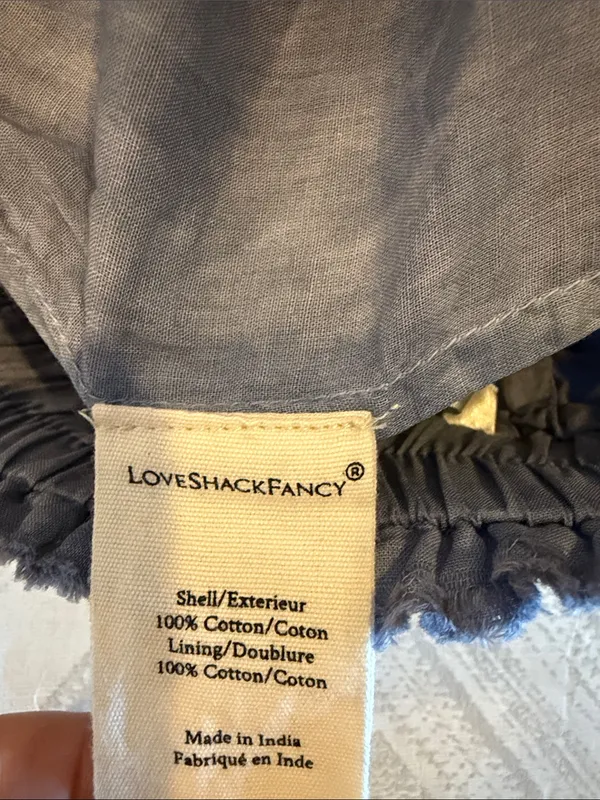 LoveShackFancy Women’s Medium Washed Purple Gray Tiered Lace Mini Skirt - Image 6