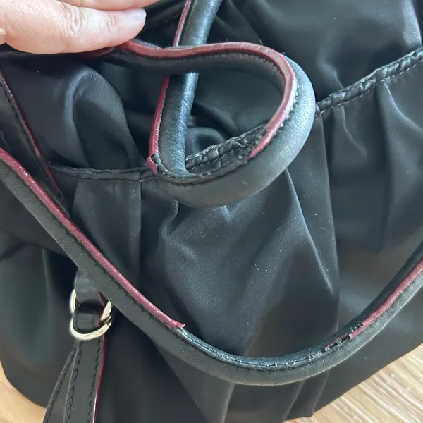 MZ Wallace Bianca Tote Bag Nylon Black Bedford Moto Satchel Crossbody with Pouch - Image 7