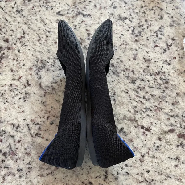 Rothy's The Point Flats Womens 9 Black Blue Halo Sustainable Knit Pointed Toe - Image 5