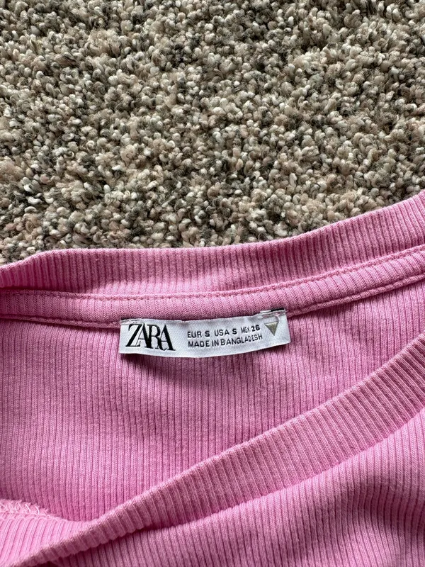 ZARA Pink Ruffle Top Short Sleeve - Image 2