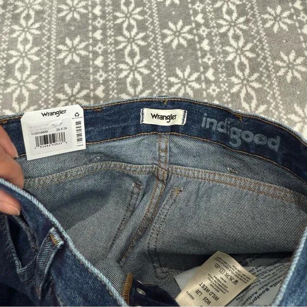 NWT Wrangler Wild West 603 Indigood High Rise‎ Straight Blue Wash Size 25 x 28 - Image 9