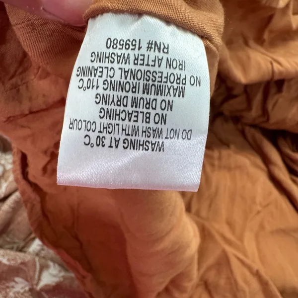 Pink Lily 100% viscose Strapless Floral Dress - Brown and Cream - Image 12