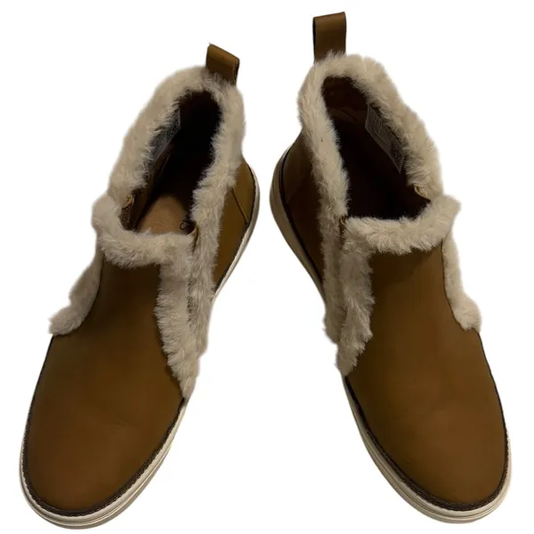 TOMS Women Brown Faux Shearling Trim Ankle Boots Slip On Sneaker Bootie 10018928 - Image 5