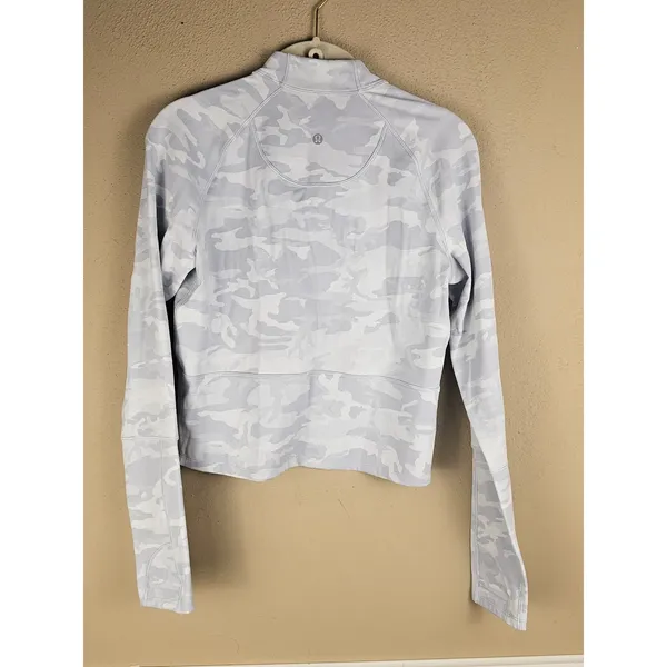 Lululemon Womens Inognito White Snow Camo Pace Pursuit Half Zip Pullover Small - Image 2