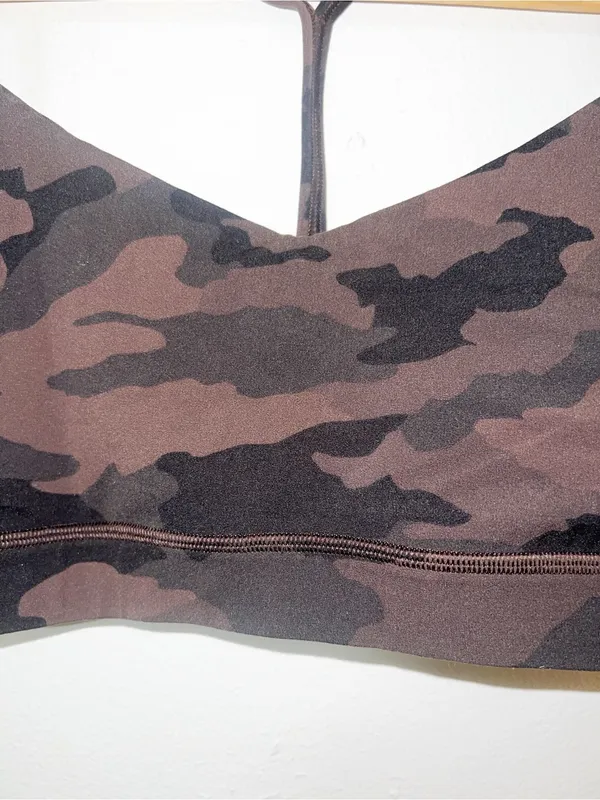 Lululemon Women's Camouflage Y Back Sports Bra - Black & Brown - Image 3