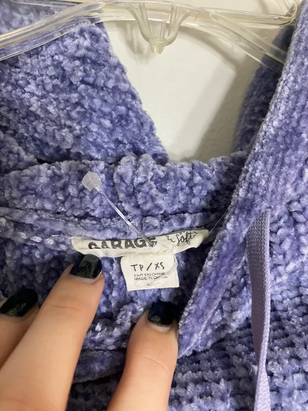 Hooded Sweater Purple Size XS - Image 3