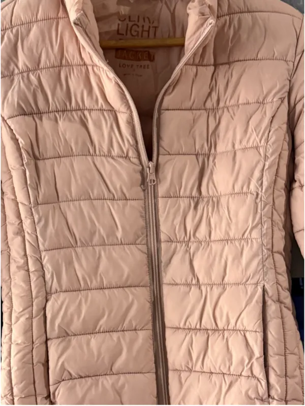 Women's Love Tree Puffer Jacket Size S Pink - Image 4