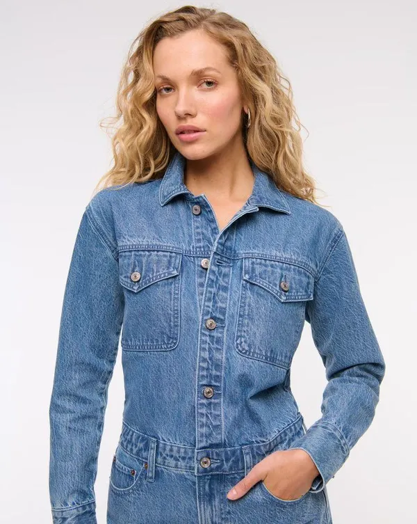 Abercrombie Long-Sleeve Denim Shirt Dress - Image 2