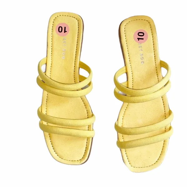 NWT Rocket Dog Double Strap Flat Sandal 10 Slip On Slide Yellow - Image 2