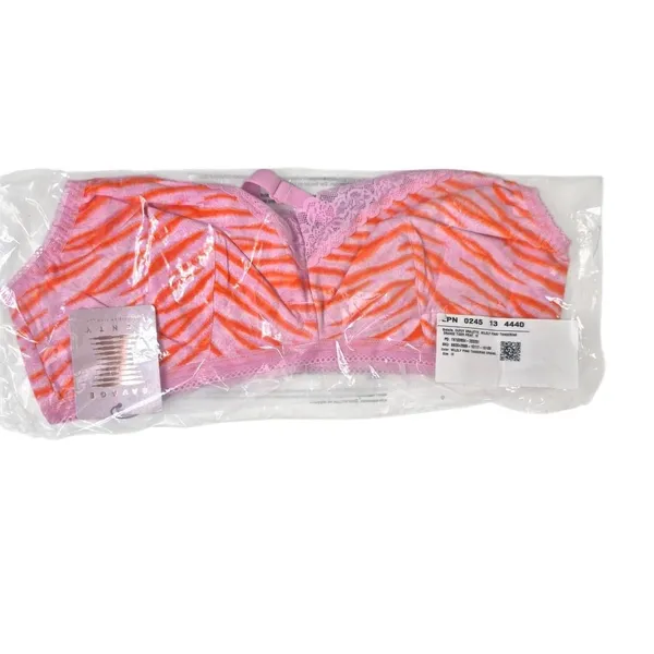 Savage x Fenty Wildly Pink Tangerine Tiger Print Bralette Plus Size 1X - Image 2