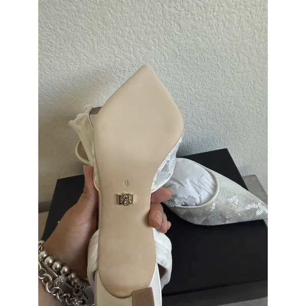 New Badgley Mischka Blaze II Satin Ankle Wrap Stiletto Pumps Size 6 - Image 10