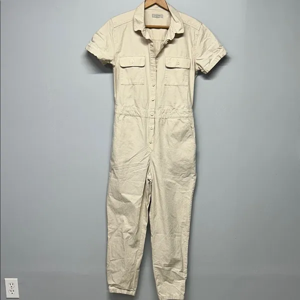 Outerknown‎ S.E.A. Utility Linen Cotton Jumpsuit Carpenter Utility Tan Small - Image 2