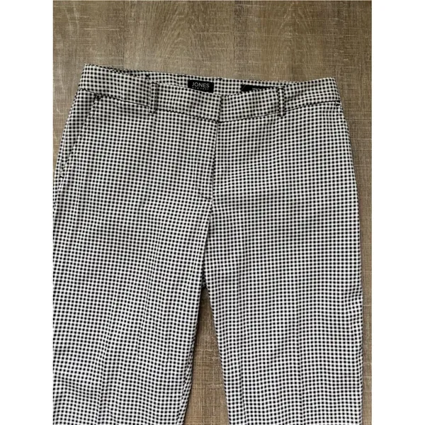 Jones New York Gingham Check Grace Ankle Pants Black White Size 10 Preppy Office - Image 4