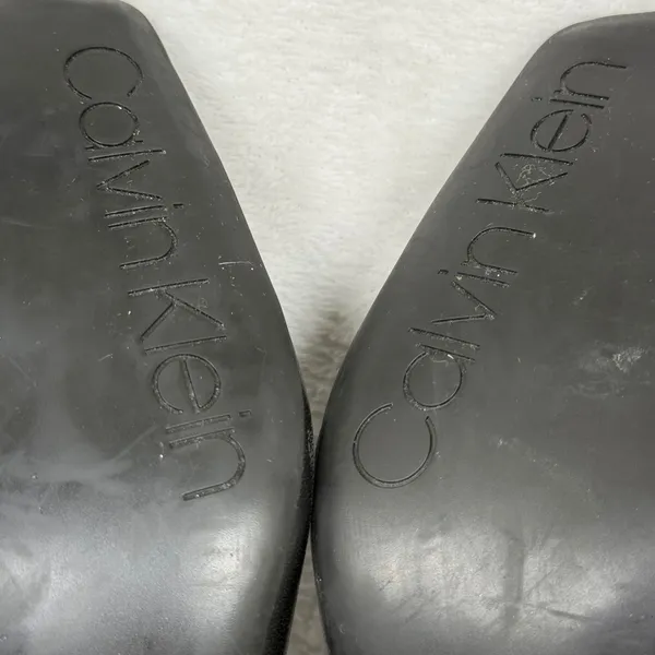 Calvin Klein Kcalanta2 Black Leather Square Toe Block Heel Pumps Women's Size 6M - Image 12