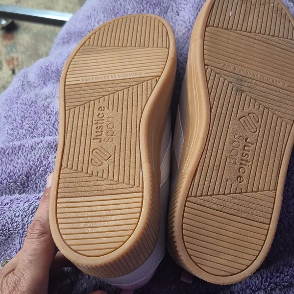Justice Gray and Pink Platform Sneakers with Gum Sole - Image 5