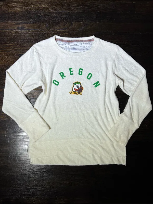 Oregon Sweatshirt Three Square by Royce Apparel Oregon Ducks Mascot Terrycloth L - Image 2