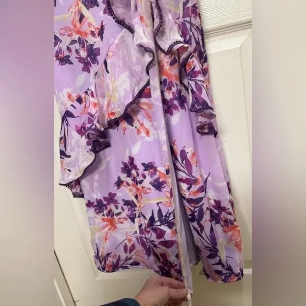 Lulus Sammi Lavender Floral Print Ruffled Surplice Maxi Dress Romantic NWT XS - Image 6