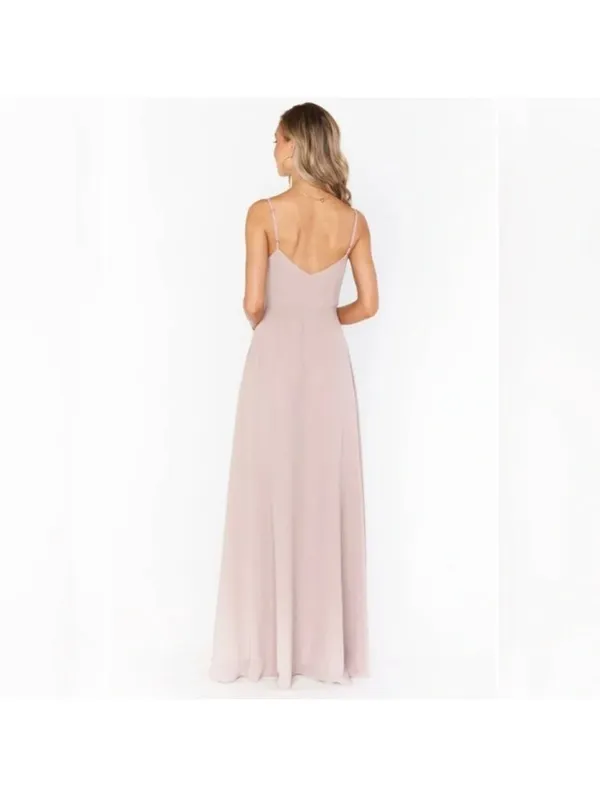 NWT Show Me Your Mumu Faith Chiffon Long Maxi Dress M Soft Beige - Image 3