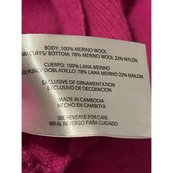 Banana republic magenta pink v-neck merino wool sweater Medium academia preppy - Image 5