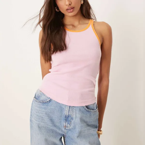 NWT Free People We the Free Only One Ringer Tank Sweet Lilac Carrot Combo - XS - Image 6