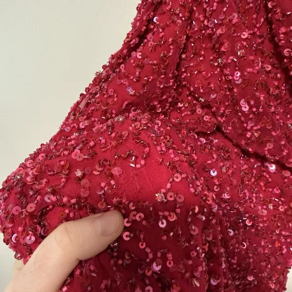 Retrofete Mich Sequin‎ Beaded Pink Mini Dress Size Small - Image 7