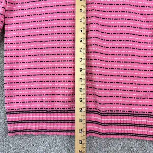 Alexandra Bartlett Tank Cardigan Set Pink Striped Cotton Size M Y2K Coquette - Image 5