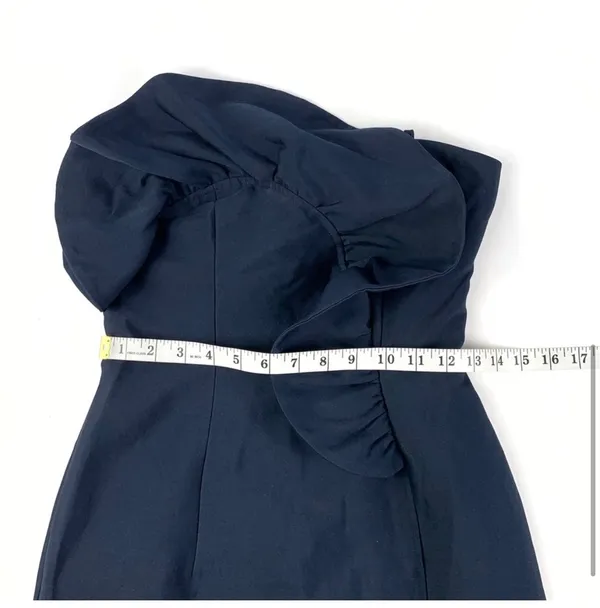 Keepsake Navy Ruffle Midi Dress - Image 7