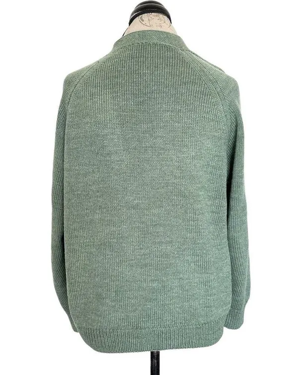 Green Women’s Cardigan Sweater Size Large Button Chunky Knit Grandmacore Spring - Image 2