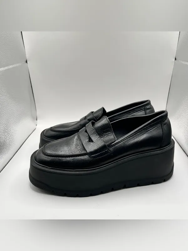 Free People Women's Nico Platform Loafers - Black size 36 US 6 NWOB - Image 5