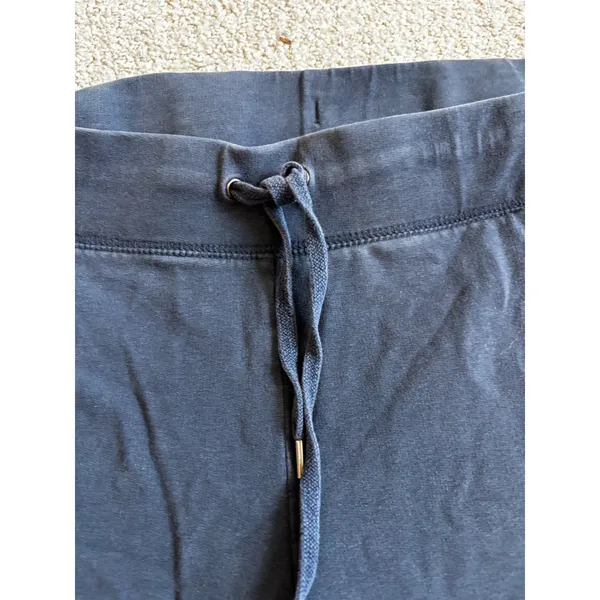 L.L.Bean Lounge Pants Large Navy Blue Wide Leg Drawstring Sweatpants - Image 3